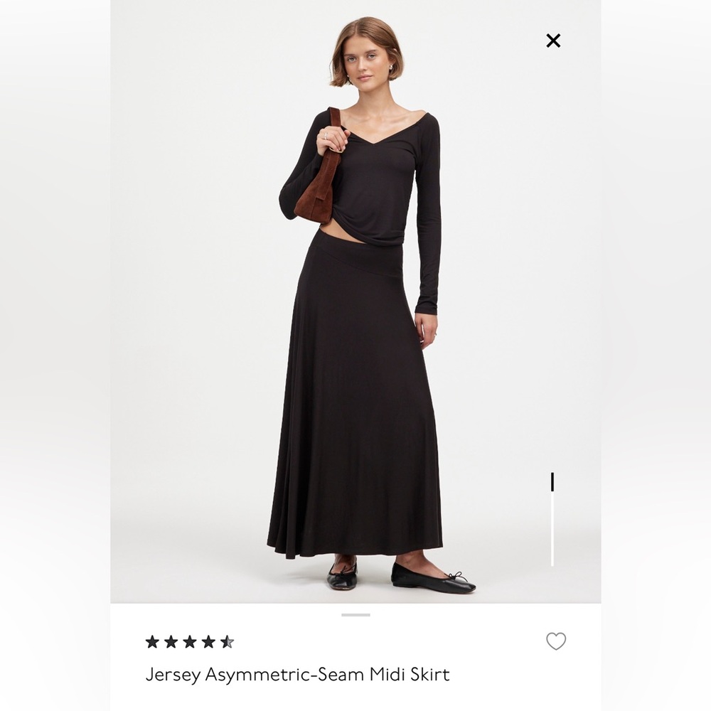 Madewell Jersey Asymmetric-Seam Midi Skirt